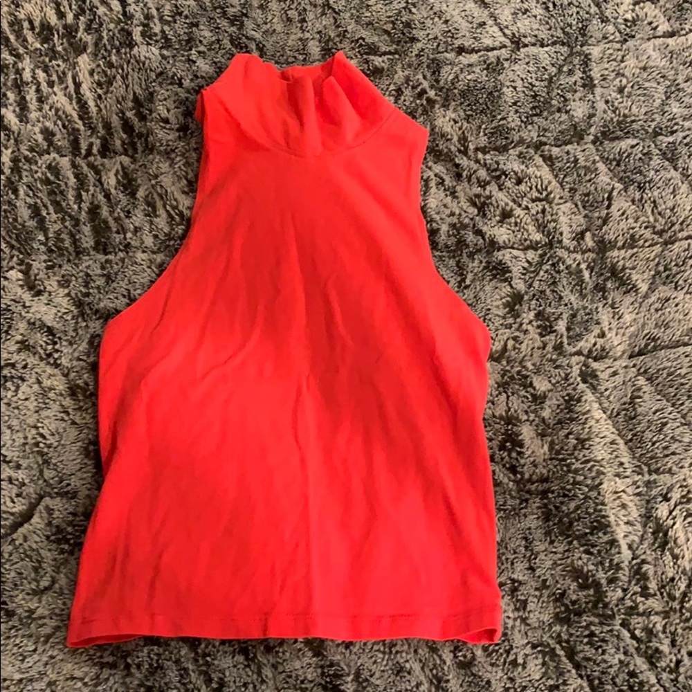 Mock neck crop top.